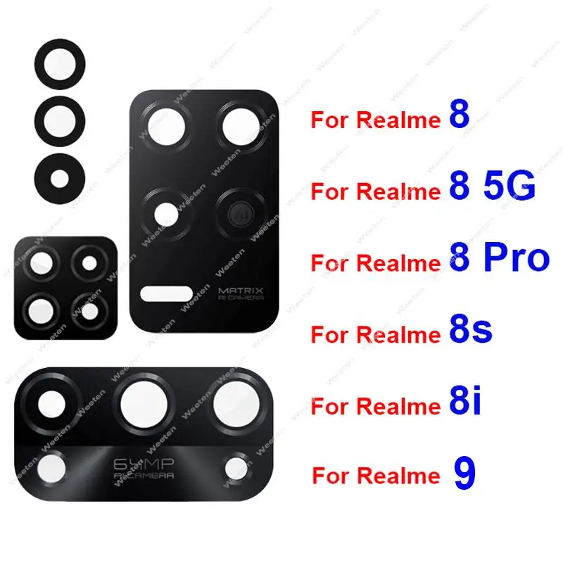 Rear Camera Glass Lens For OPPO Realme 8 8Pro 8i 5G 9 Pro Plus 5G Back Camera Lens with Sticker Replacement Parts