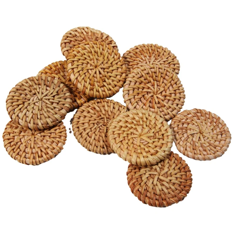 

20Pc 40Mm/1.57Inch Natural Rattan Disc Pendant For Handmade Boho Earrings Hoops, Dresser Knobs & Sockets