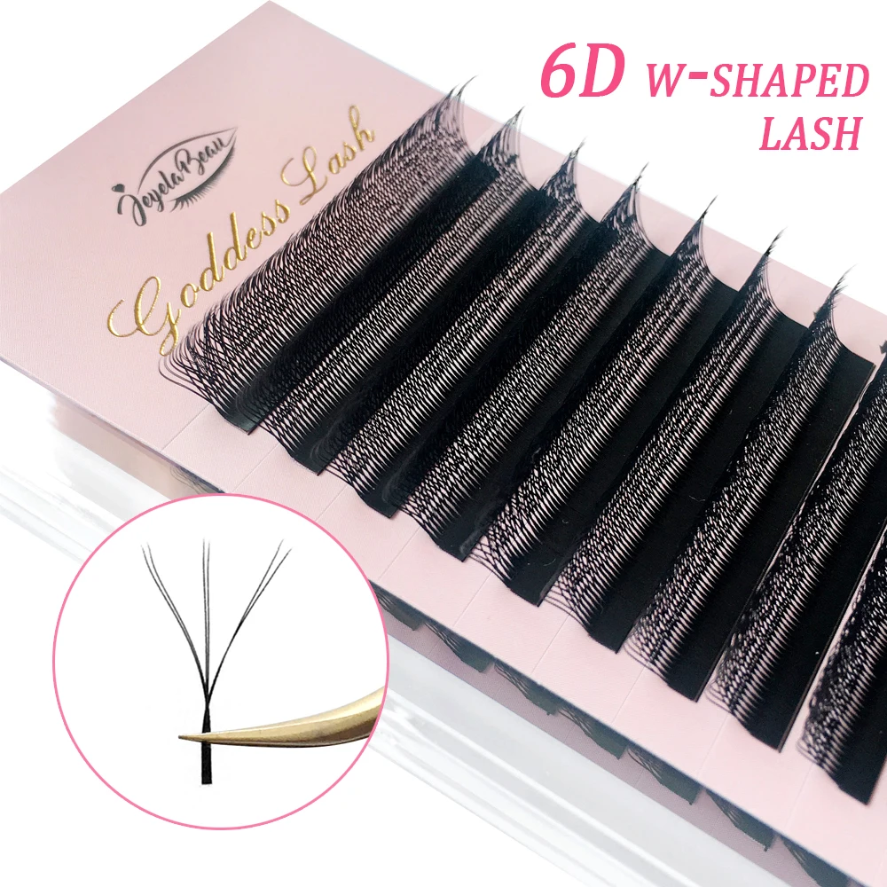 

Goddess 6D W Shape Eyelash Extension Two Tips W Shape Lashes 6D Premade Volume Fan High Quality Fake Eyelashes Supplies Natural