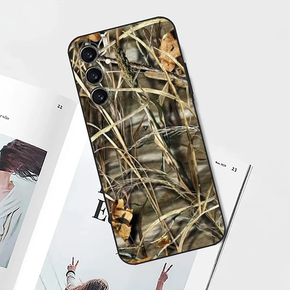 Камуфляжный охотничий чехол для телефона Samsung Galaxy A13 21s 22 31 32 52 53 71 80 91 Черный мягкий