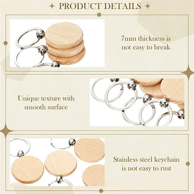 50 шт. пустая деревянная бирка для ключей заготовки гравировки незавершенный