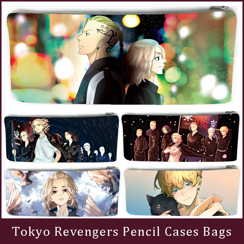 

21cm X 9cm Tokyo Revengers Pencil Cases Bags Anime Character Student Large Capacity Fashion Office Accessories Stationery Items