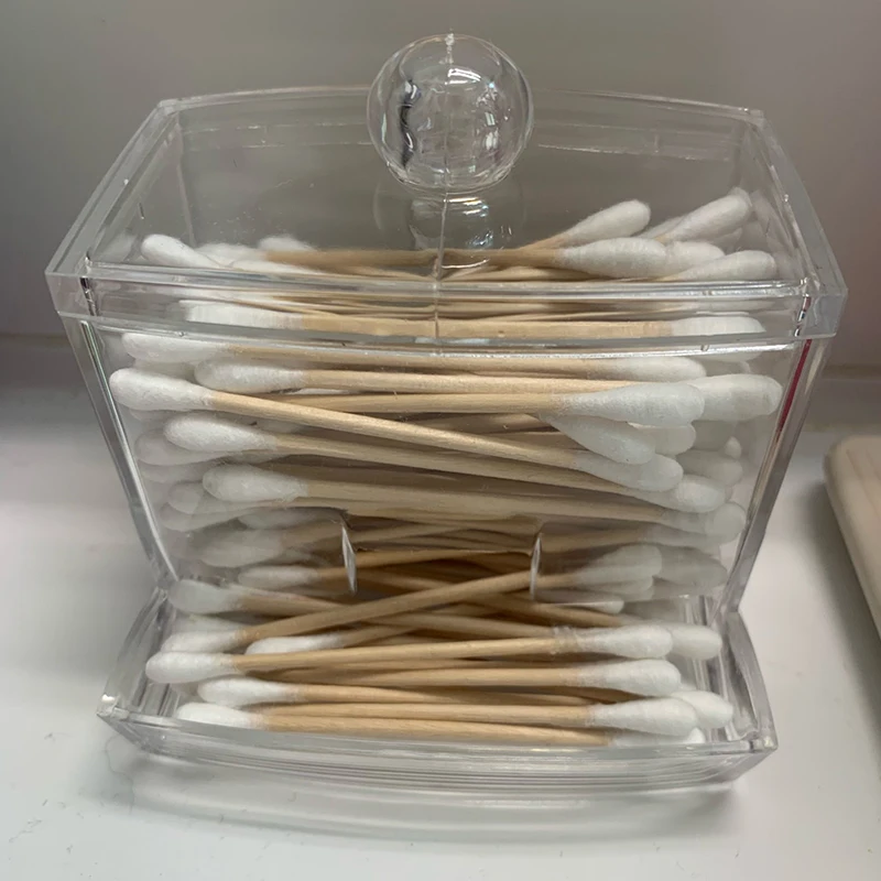 

Acrylic Cotton Swabs Storage Holder Box Portable Transparent Makeup Cotton Pad Cosmetic Container Jewelry Organizer Case