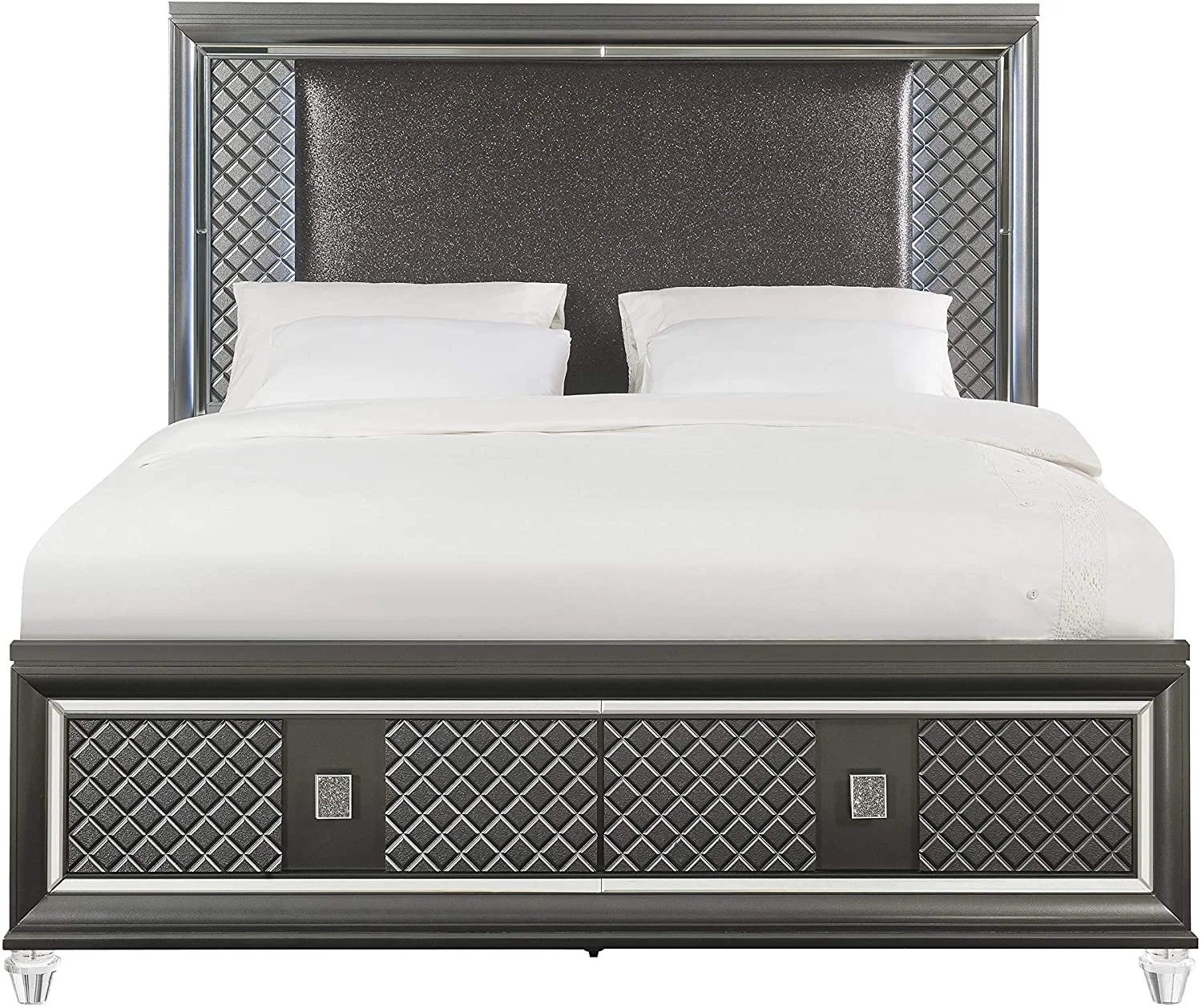 

Sawyer Queen Bed, PU & Metallic Gray (1Set/4Ctn) 27970Q