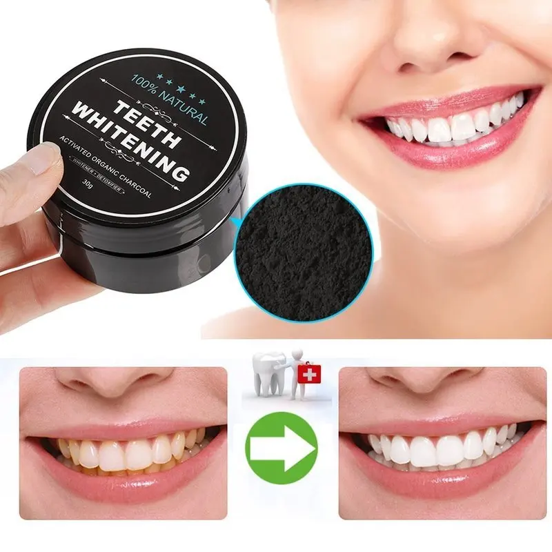 Carbone sbiancamento dei denti polvere carbone attivo naturale sbiancamento dei denti rimuovere le macchie di placca igiene orale sbiancamento cura dentale