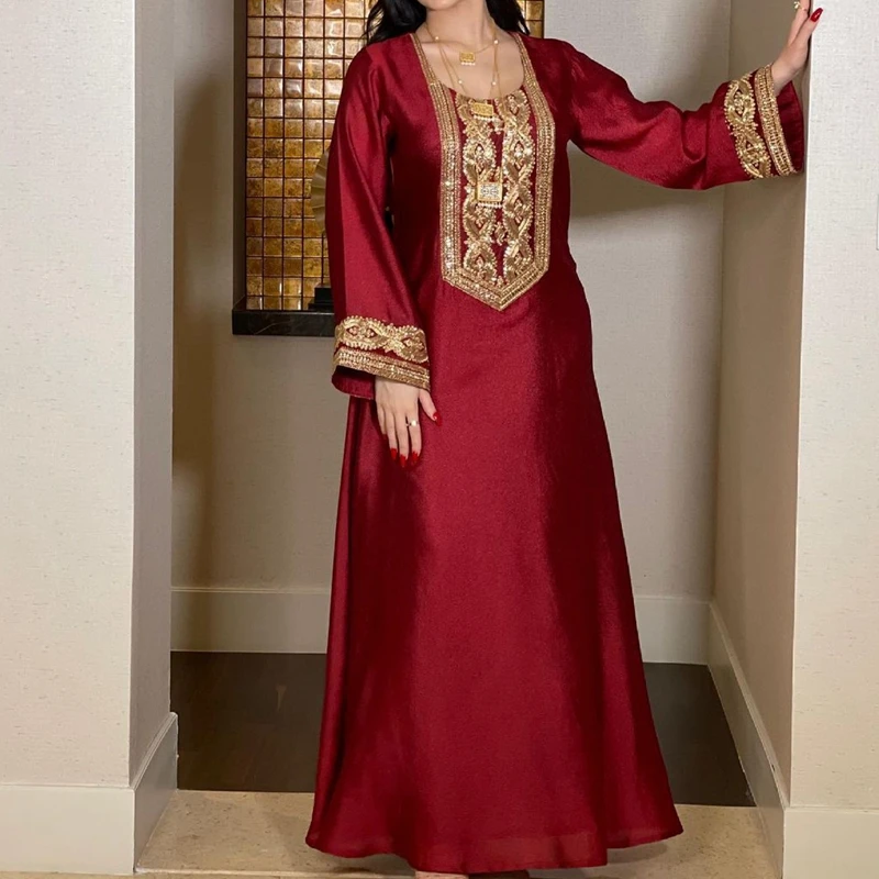 Wepbel женское платье, абайя, Рамадан, Красное золото, блестки, Ближний Восток, абайя макси, платье, мусульманская одежда, платье, кафтан