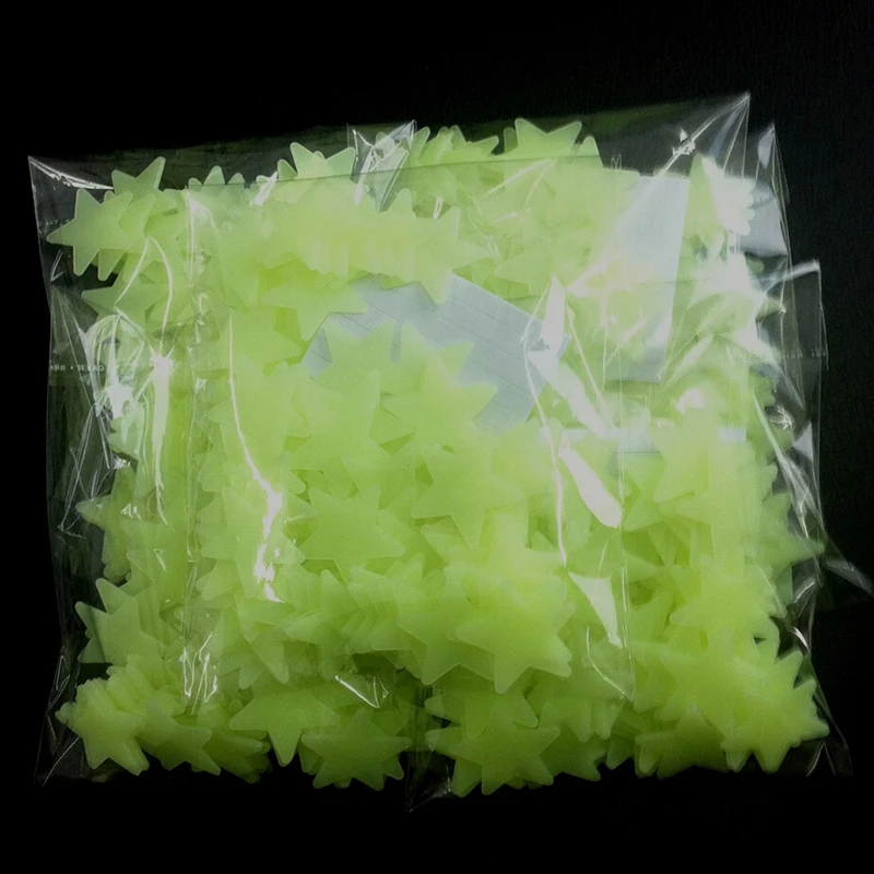 100 шт. флуоресцентные настенные 3d-наклейки со звездами |