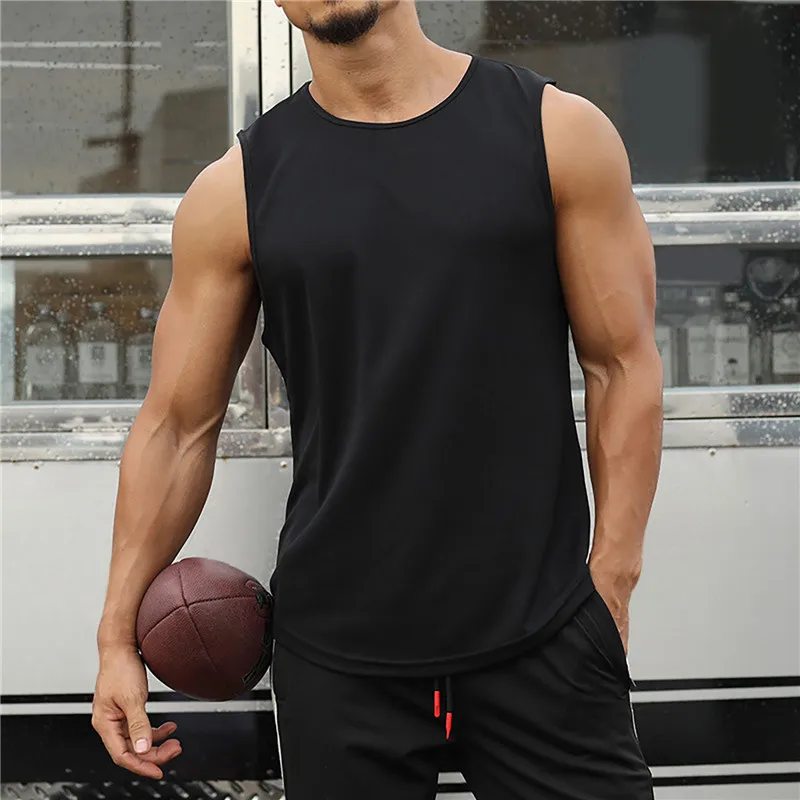 

Summer Men's Gyms Tank Tops Fitness Workout Joggers Sleeveless Breathable T-Shirt Male Fashion Basketball Training Sports Vest