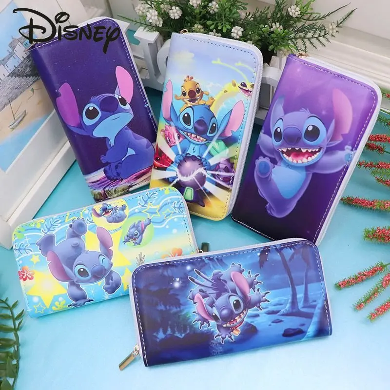 Disney Stitch New Women's Wallet Fashion High Quality Long Men's Wallet Cartoon Versatile Casual Multi Card Storage Bag