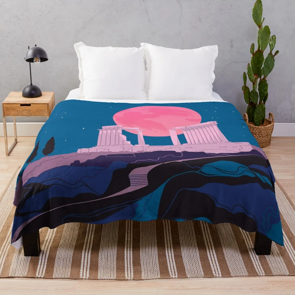 

Роскошное утолщенное Флисовое одеяло с изображением храма Poseidon at Sounion, декоративное многофункциональное одеяло