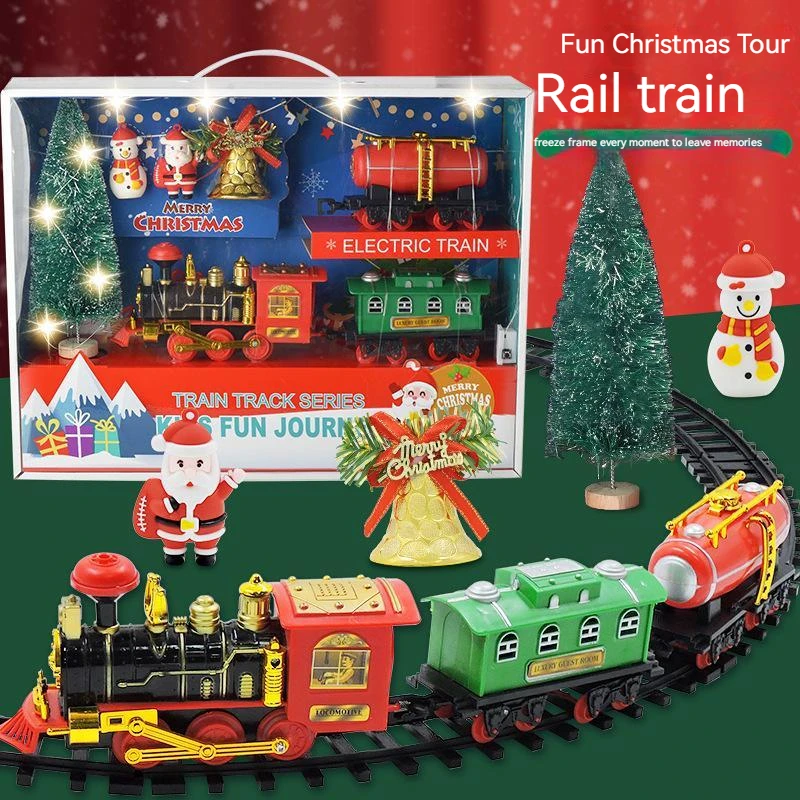 

2023 Christmas Rail Car Boy Girl Toy Car Electric Rail Train Children Christmas Gift with Original Box