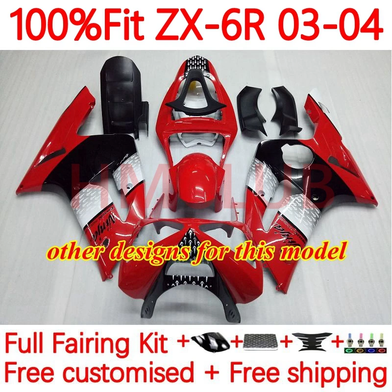 Инъекция OEM для KAWASAKI NINJA ZX-636 ZX 6R 636 6 R 600CC ZX636 ZX6R 2003 2004 ZX600 03 04 обтекатель 55No.0 глянцевый