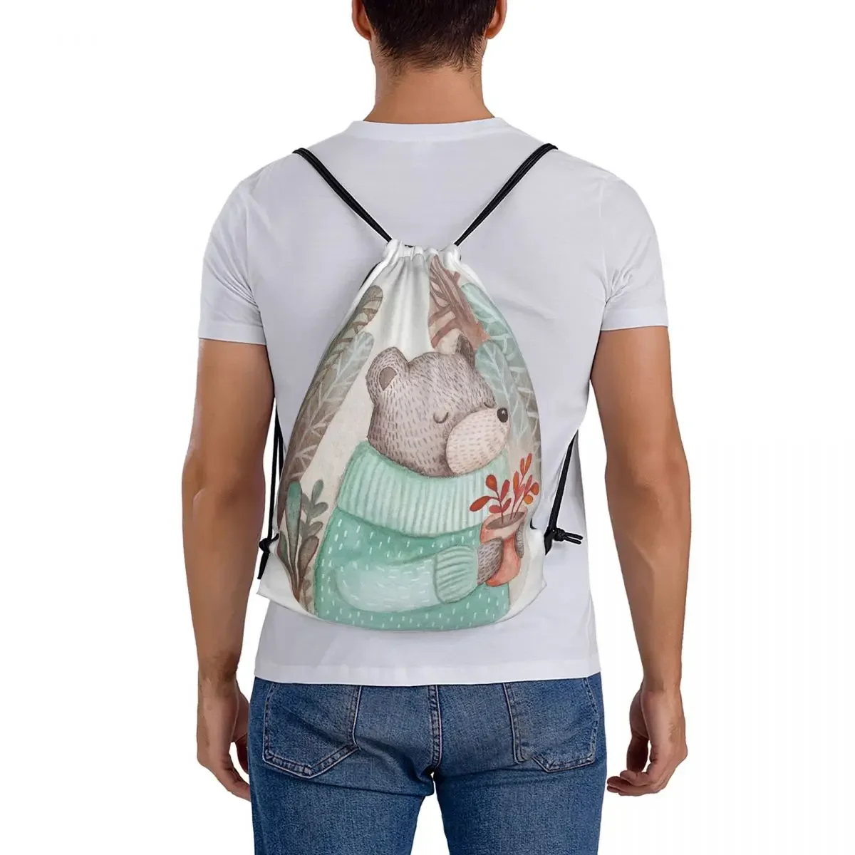 Рюкзаки Bear The Gardener многофункциональные портативные сумки на шнурке карманные для