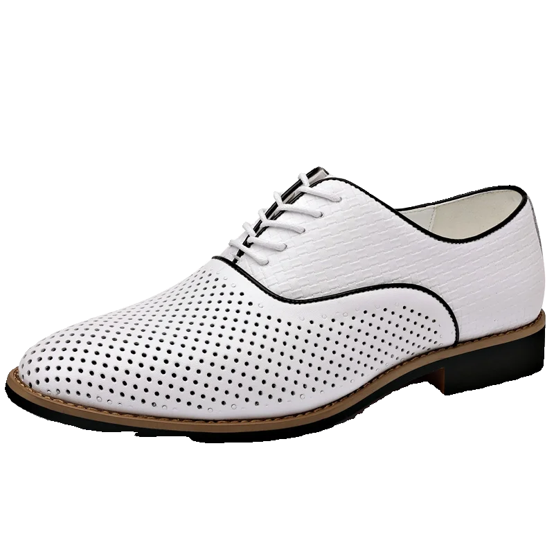 Туфли мужские с перфорацией дышащие небольшие деловые в британском стиле без