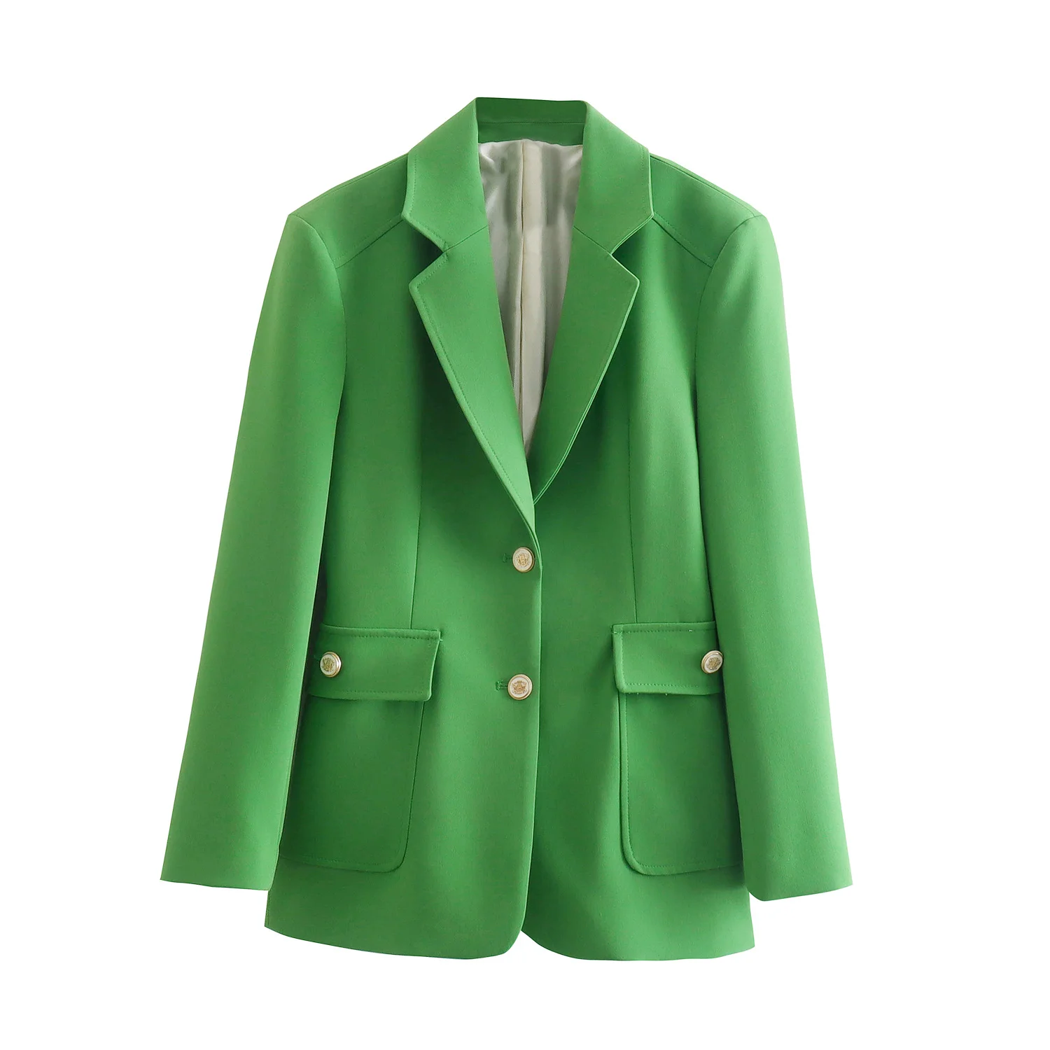 

Женский весенний кардиган с накладными карманами и длинными рукавами