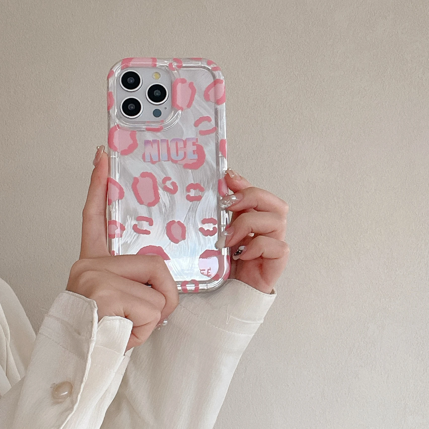 Модный розовый чехол для телефона с леопардовым принтом iPhone 15 15pro 15promax 14 14pro 14promax 13