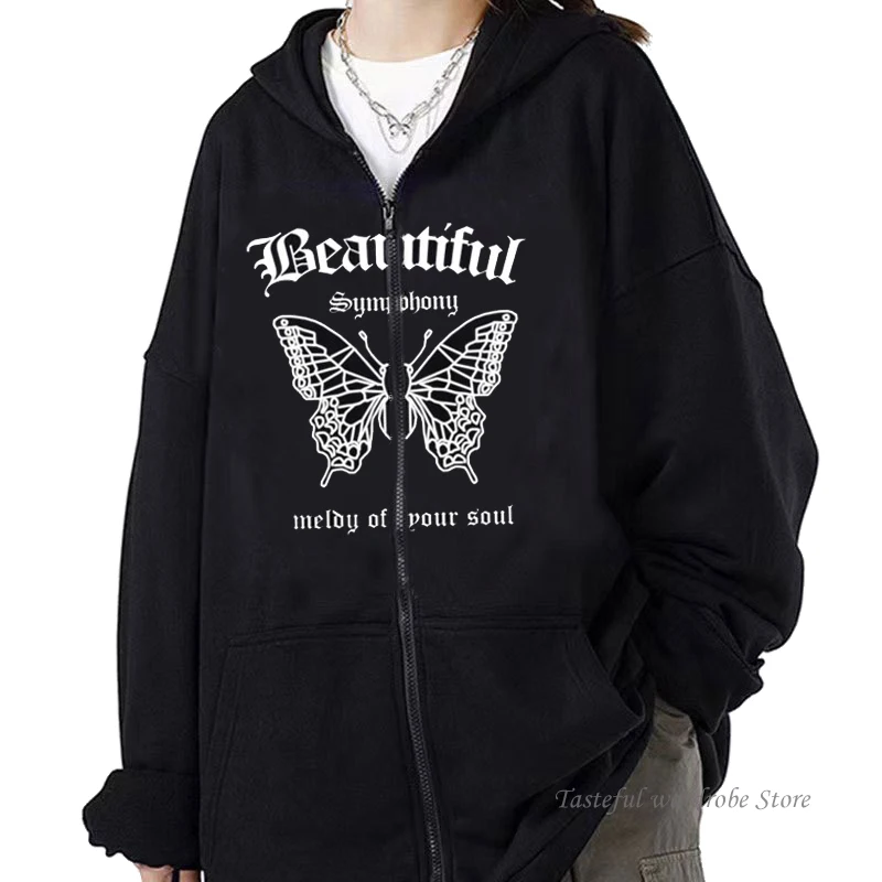 Свитшот Y2K в стиле панк/готика со скелетом уличная одежда оверсайз кардиган