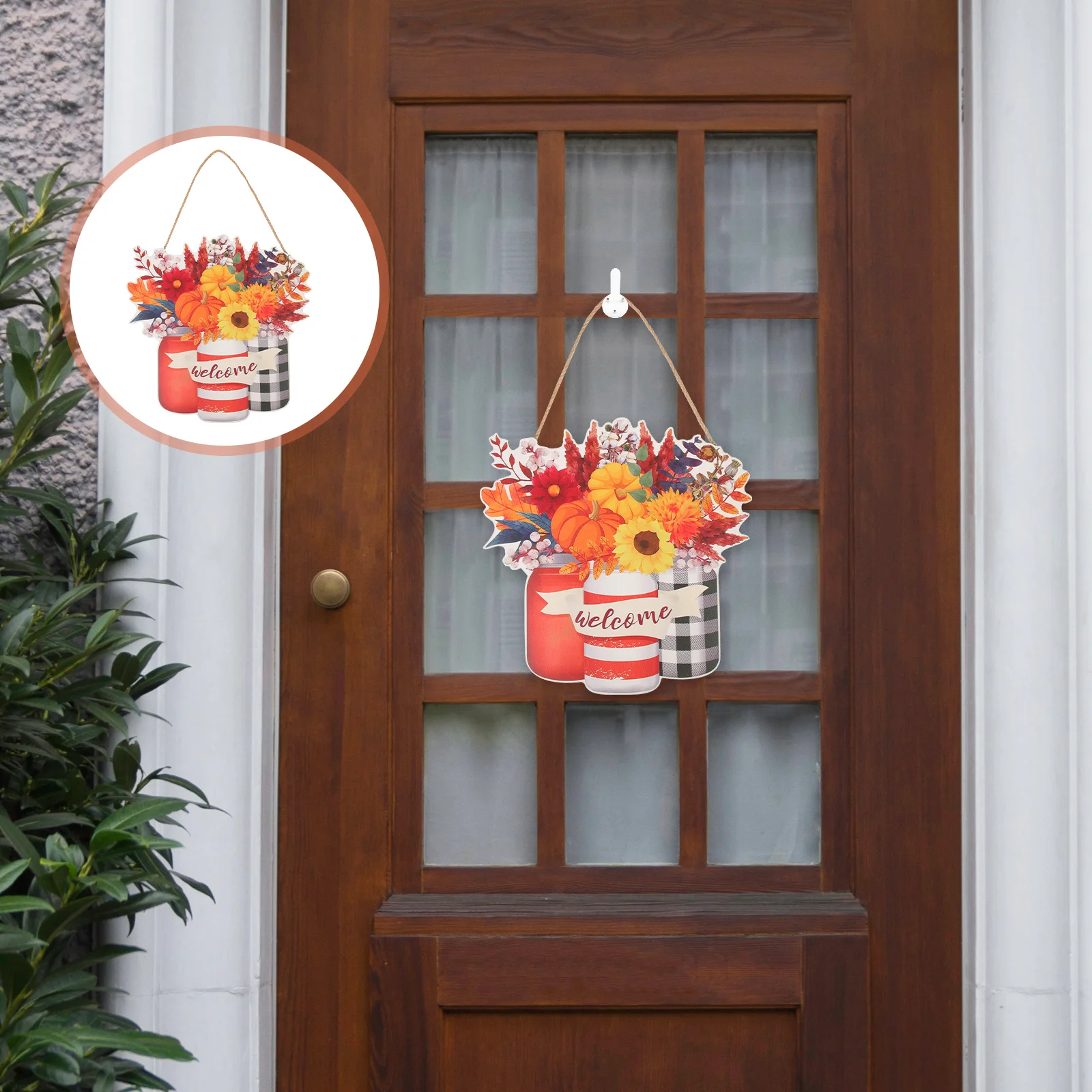 

Sign Door Christmas Wooden Plaque Hanging Welcome Front Porch Farmhouse Mason Jarwood Plaques Hanger Merry Wreath Wall Signs