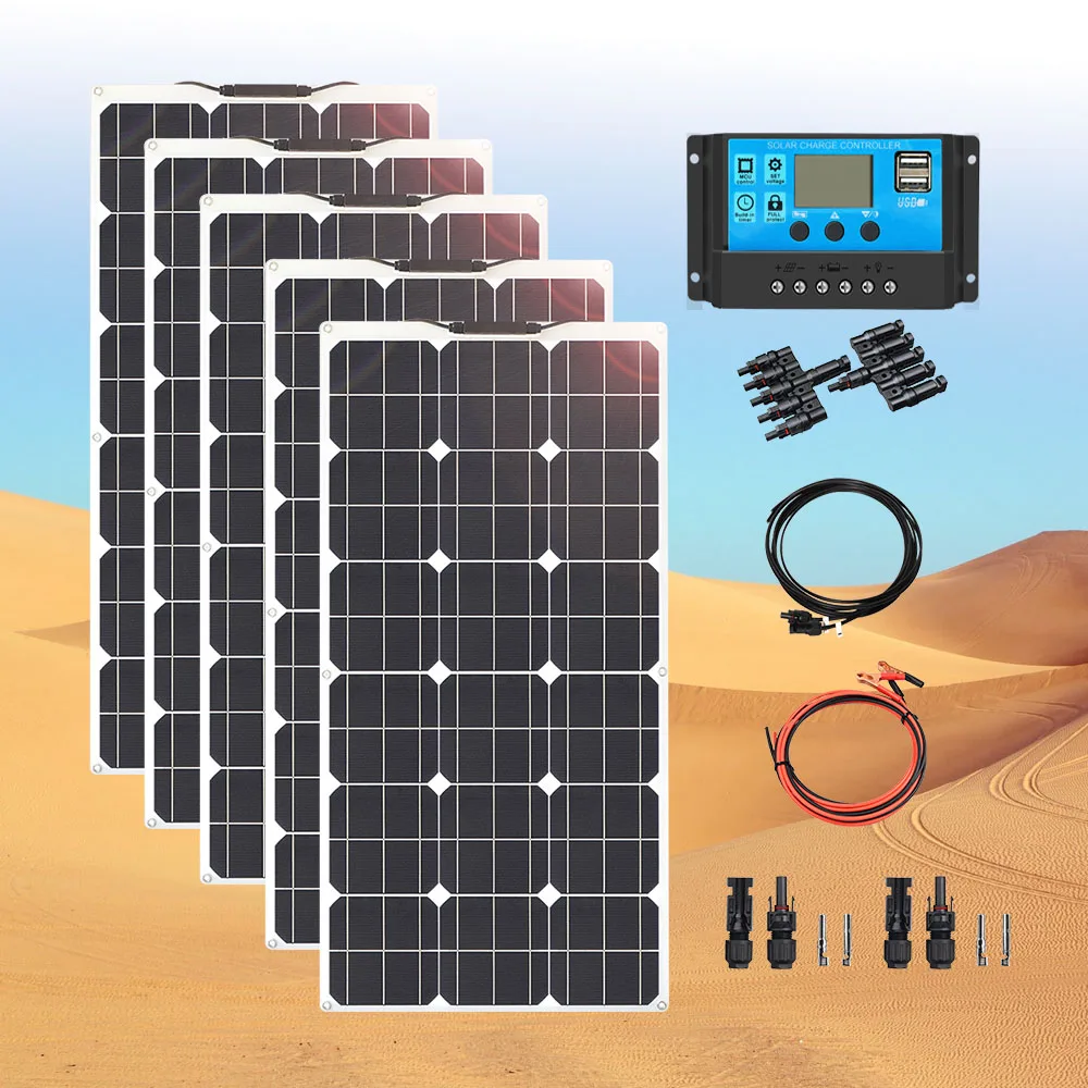 Flexible Solar Panel kit 500W 400W 300W 200W 100W 12V Hightw