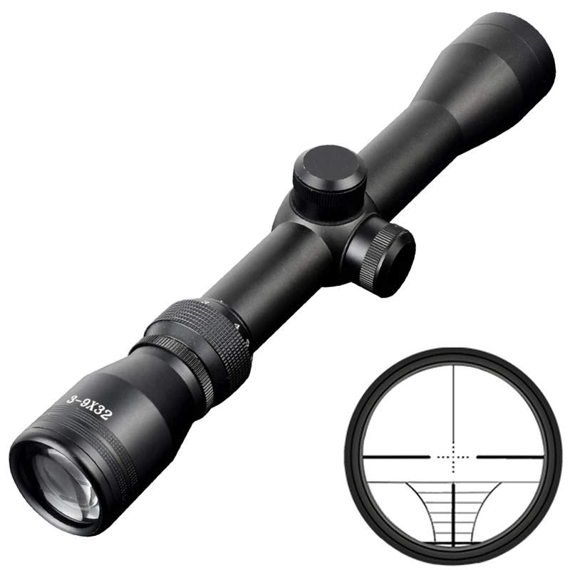 

3-9X32 Rifle Scope Outdoor Reticle Sight Optics Sniper Tactical Riflescope Hunting 11mm/20mm Rail Mount