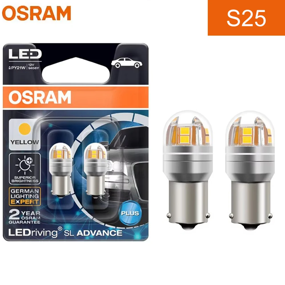 OSRAM LED 12 В PY21W S25 1156 2 5 Вт LEDriving SL Advance Желтый Янтарный Автомобильный противотуманный