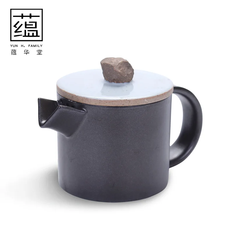 

Чайник ручной работы из глины в японском стиле, чайник для офиса, простое устройство для изготовления чая, запеченный в печь, маленький разм...