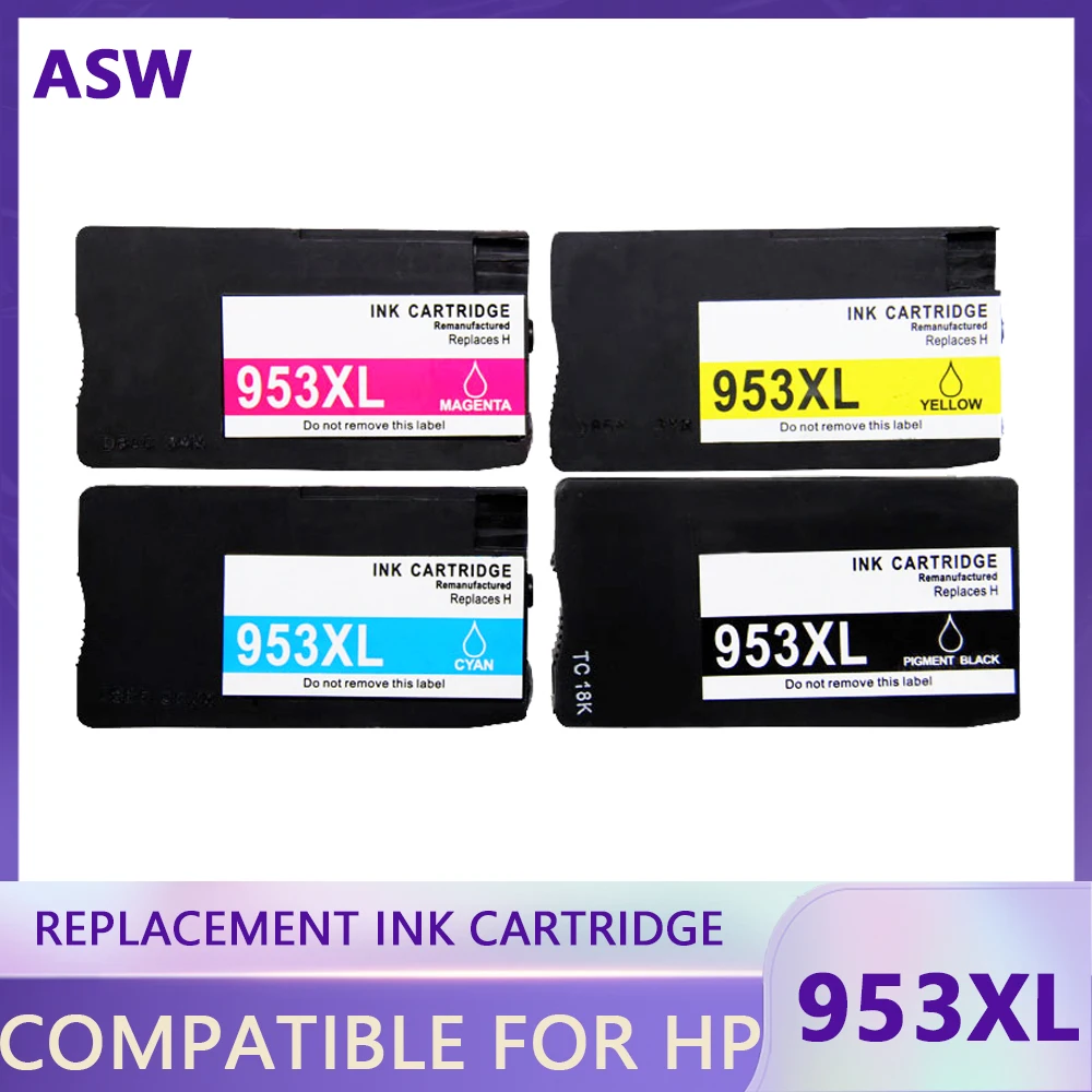 4PK 953 953XL сменный чернильный картридж для принтера HP953XL OfficeJet Pro 7740 8710 8715 8720 8730 8740 8210
