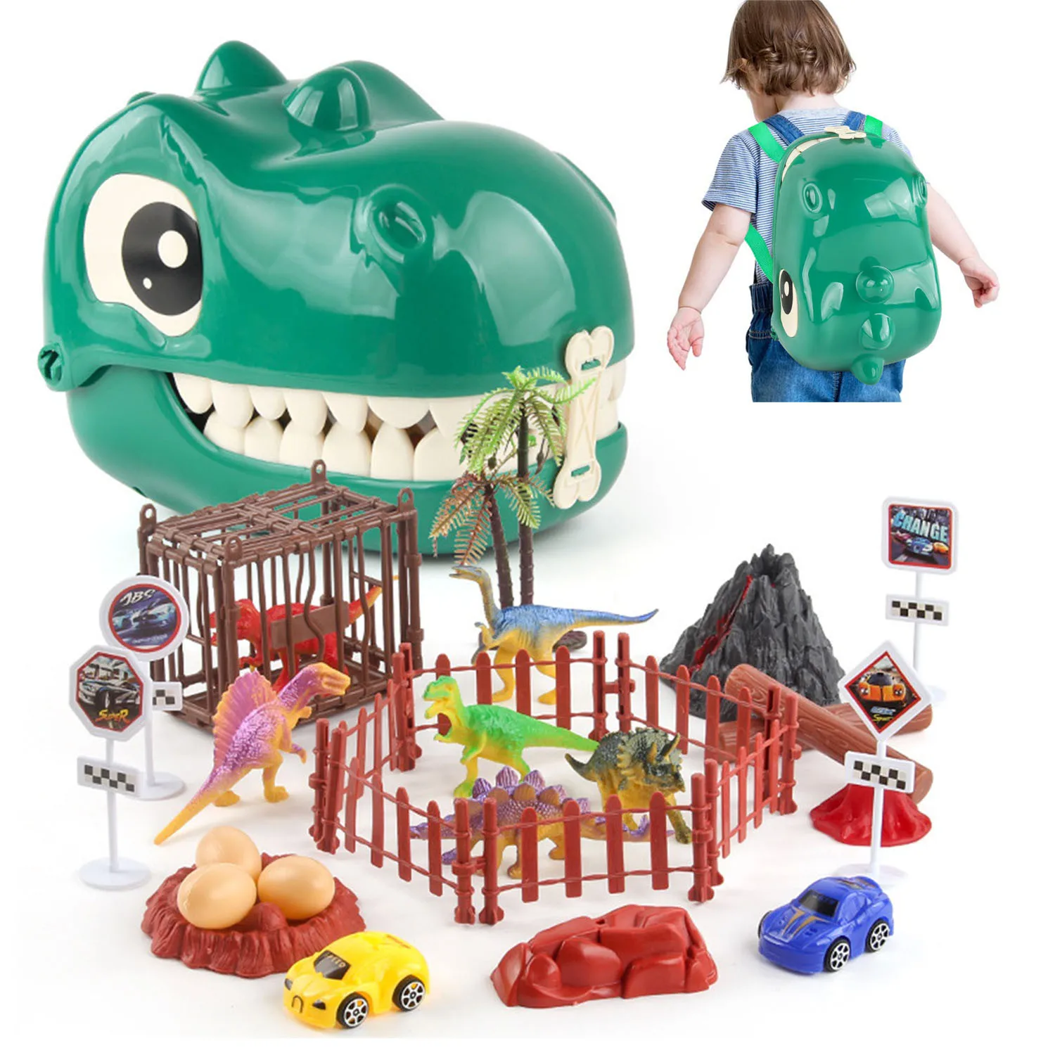 

Dinosaur Toys Figure Playset with Dino Figure Toy Gift Kit Head Storage Box Dinosaur Figures For Toddlers Dinosaur Collector Toy