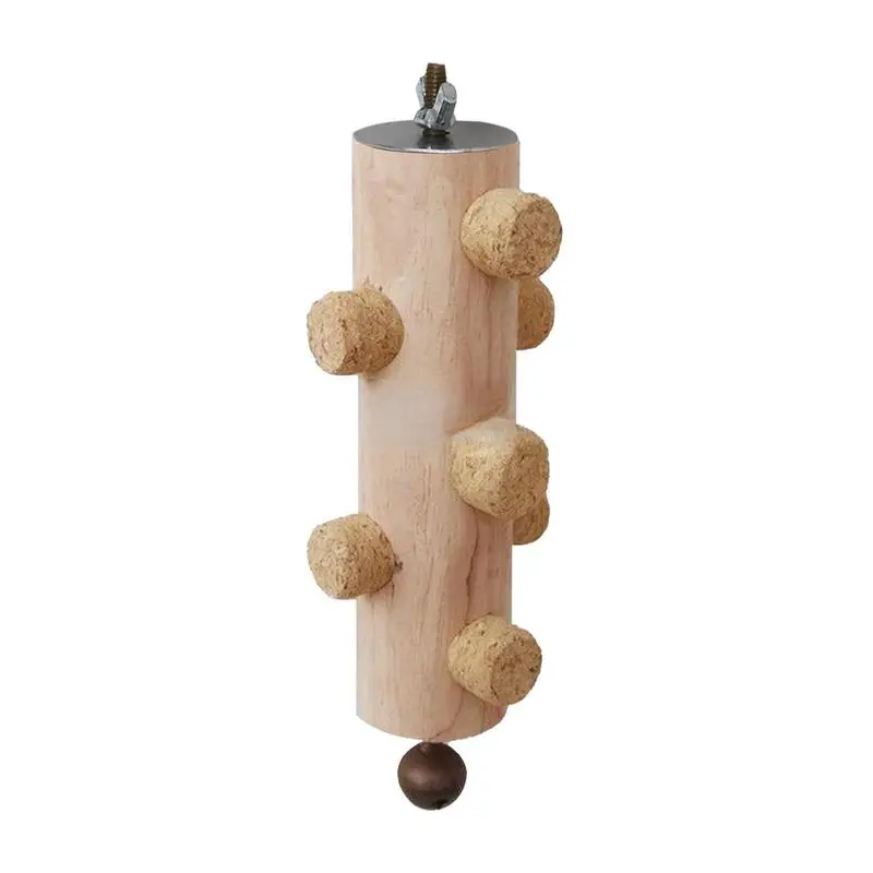 

Safe Parrot Chew Toy With Hook Colorful Wooden Beads Ropes Natural Blocks Tearing Toys For Small Medium Birds Mini Macaw