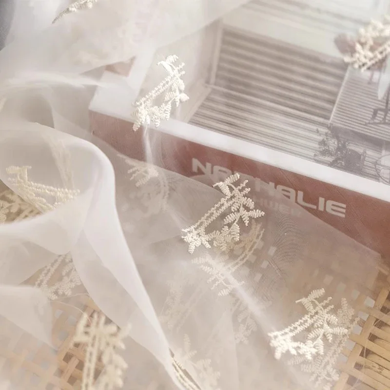 Мягкая кружевная ткань с вышивкой из органзы сетчатая для одежды ручная работа