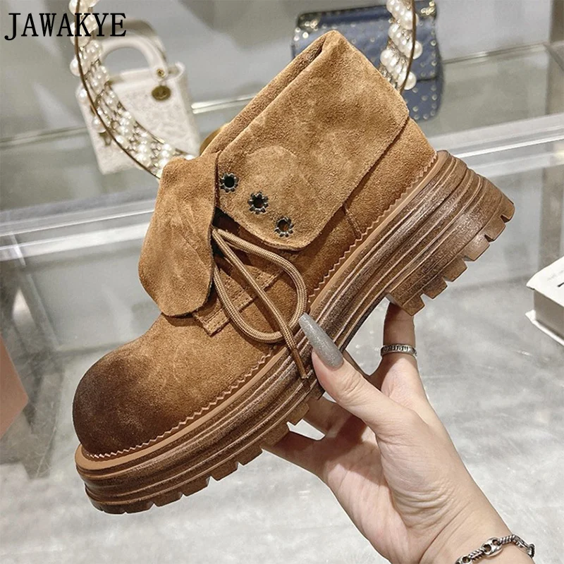 Роскошные женские замшевые туфли на платформе с толстой подошвой повседневные