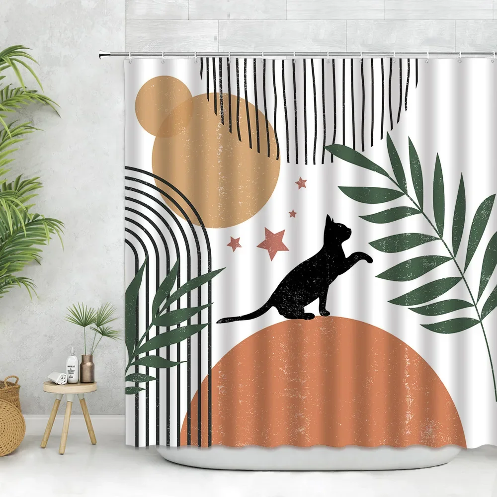 Абстрактное искусство, скандинавский ветер, занавеска для душа в стиле бохо, полиэстеровые аксессуары для ванной, Morandi, цветные шторы для декора ванной комнаты, крючки