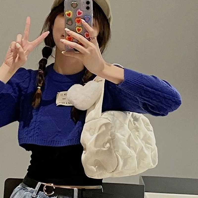 Elegant Streetwear Handbags Women Fashion Pillow Shoulder Bags Quilted Ladies Luxury Brand Ins Female Korean Style Purses Trendy