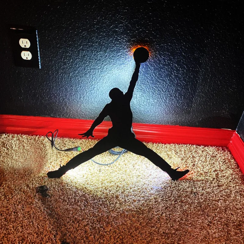 

Lampu Dinding 24 Tombol Remote Control Bola Basket Pria Lampu Dinding Lampu Malam LED Dinding Kamar Anak Laki-laki Ruang Tamu