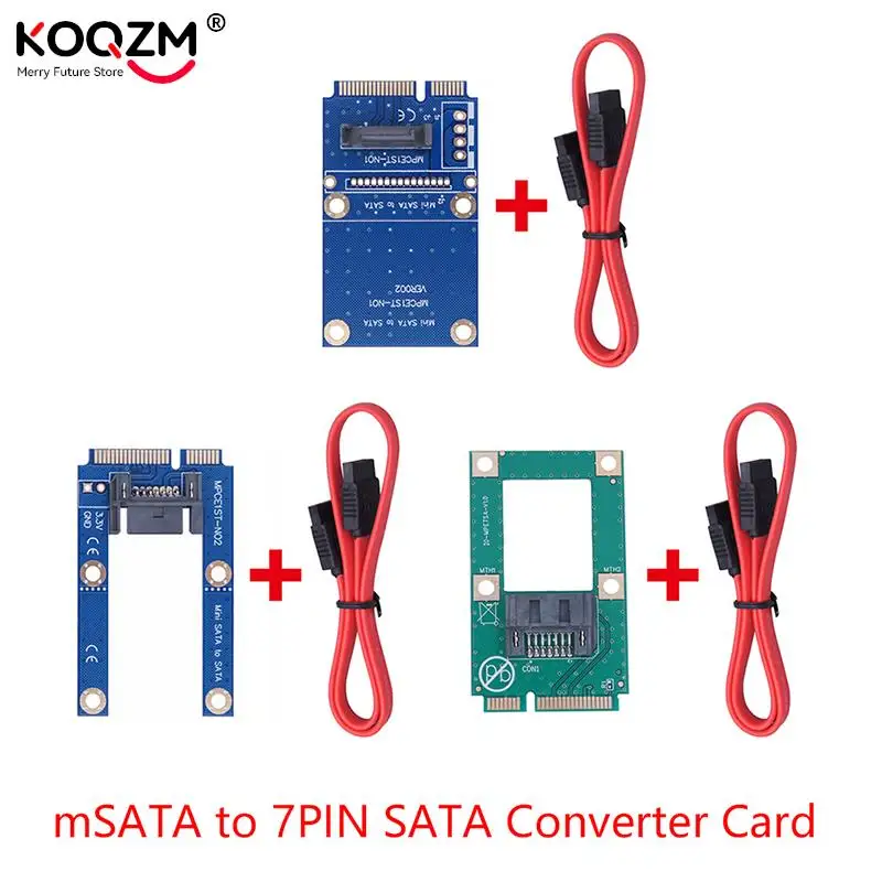 

Адаптер MSATA SSD на плоский жесткий диск SATA 7 PIN, адаптер для стандартного диска, плата модуля карты Mini PCIe PCI-e mSATA на 7-контактный SATA
