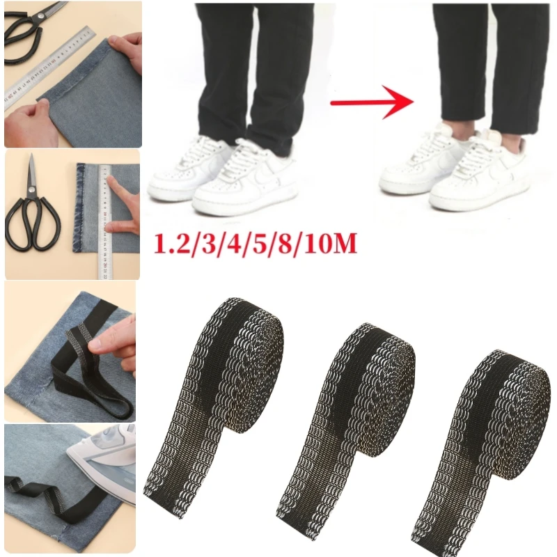 

1.2-8M Self-Adhesive Tape For Pants Edge Shorten Pant Paste Iron on Trousers Jeans Clothing Sleeves Length Adjusted Tapes Sewing