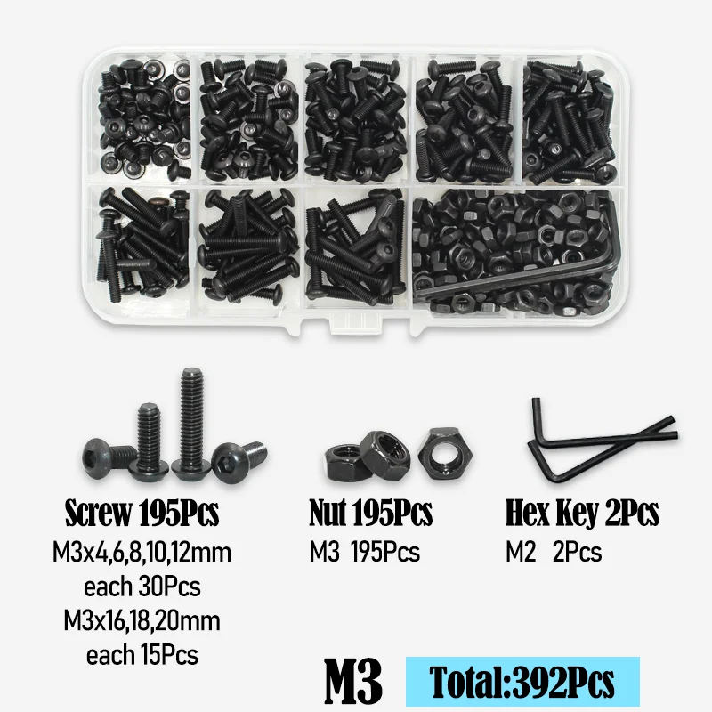 

Комплект винтов YMAX черные 10.9 М2-М6