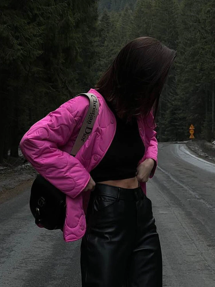 Cryptographic Fall Winter Single Breasted Quilted Coats and Jackets for Women Warm Parkas Trench Coat Warm Loose Jackets Clothes