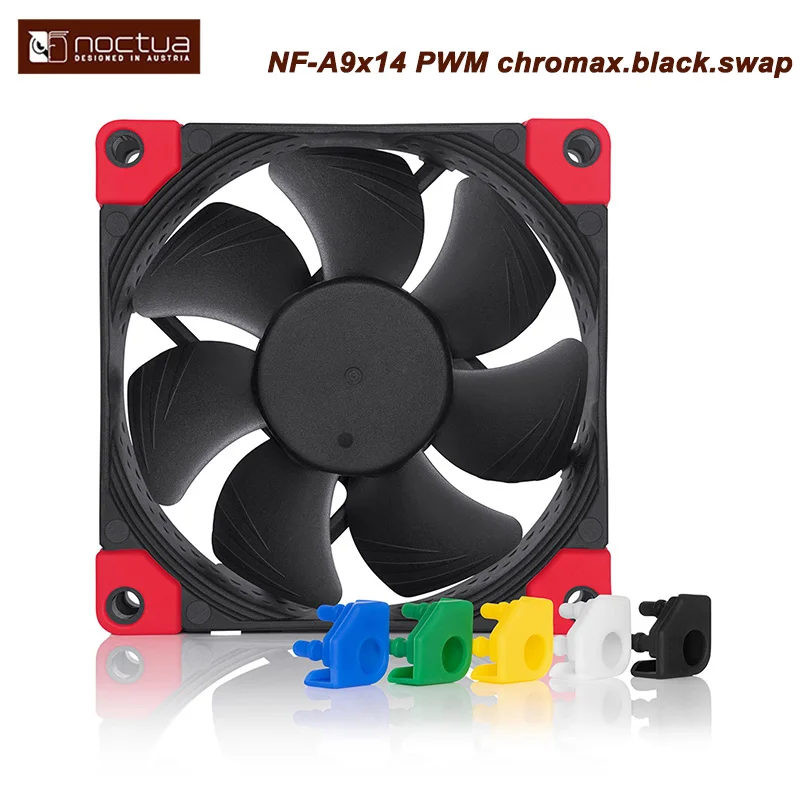 Фото Вентилятор для корпуса ПК Noctua NF-A9x14 HS-PWM Chromax.black.swap, ультратонкий, 92x14 мм, для радиатора, охлаждения процессора и компьютерного корпуса №2