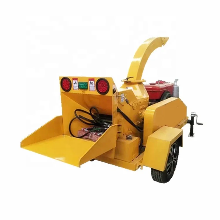 

China factory forestry machinery diesel hydraulic feeding 40HP mobile wood chipper