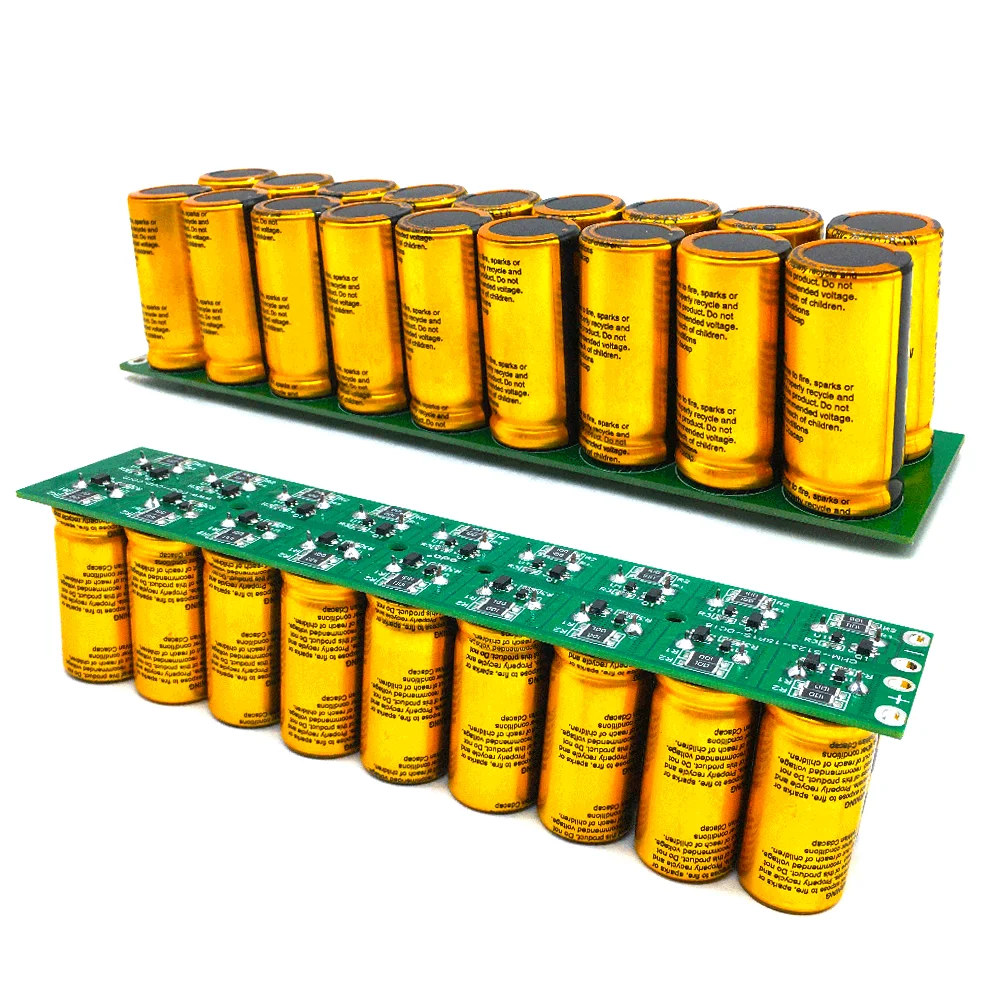 Modules Super Capacitors Farad Capacitor CDA 48V 5.5F SuperCapacitors With Protection Board UltraCapacitor 2.7V100F