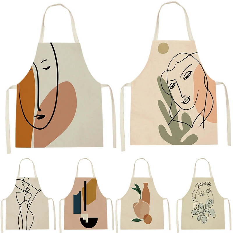 

Кухонный Фартук WQL2156 для женщин, без рукавов, из хлопка и льна