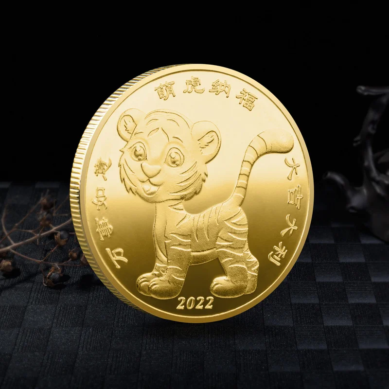 2022 оригинальная памятная монета на новый год Тигра из Китая коллекция