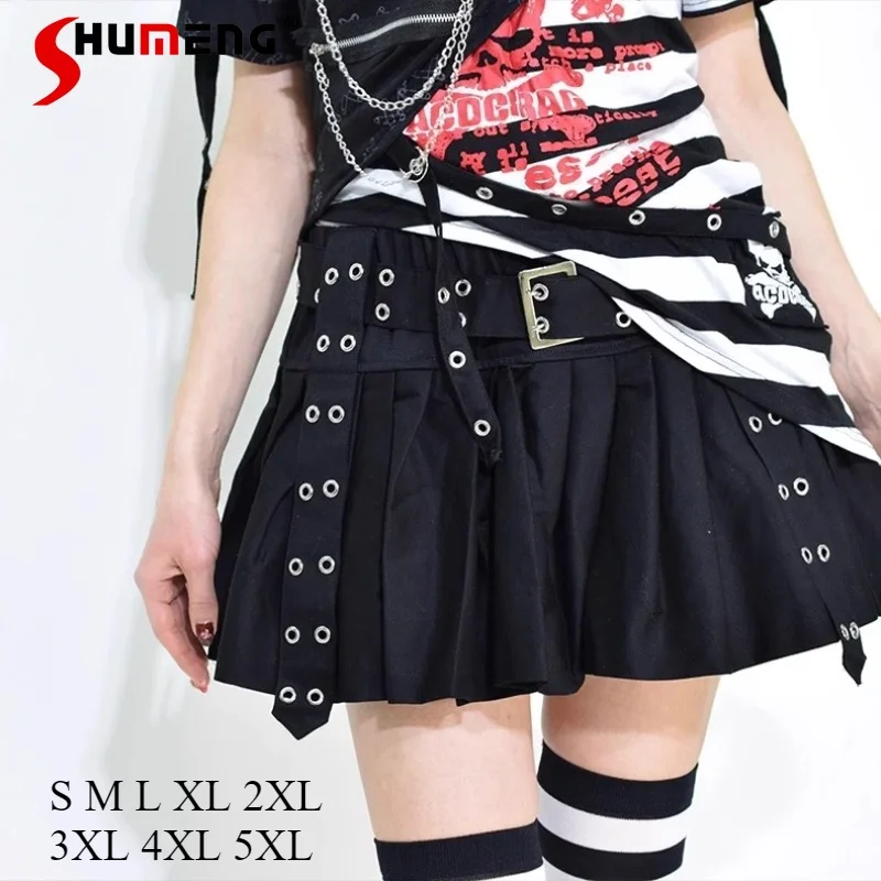 Японская серия Rojita Sweet Mine Harajuku Y2k короткая черная юбка в клетку с поясом