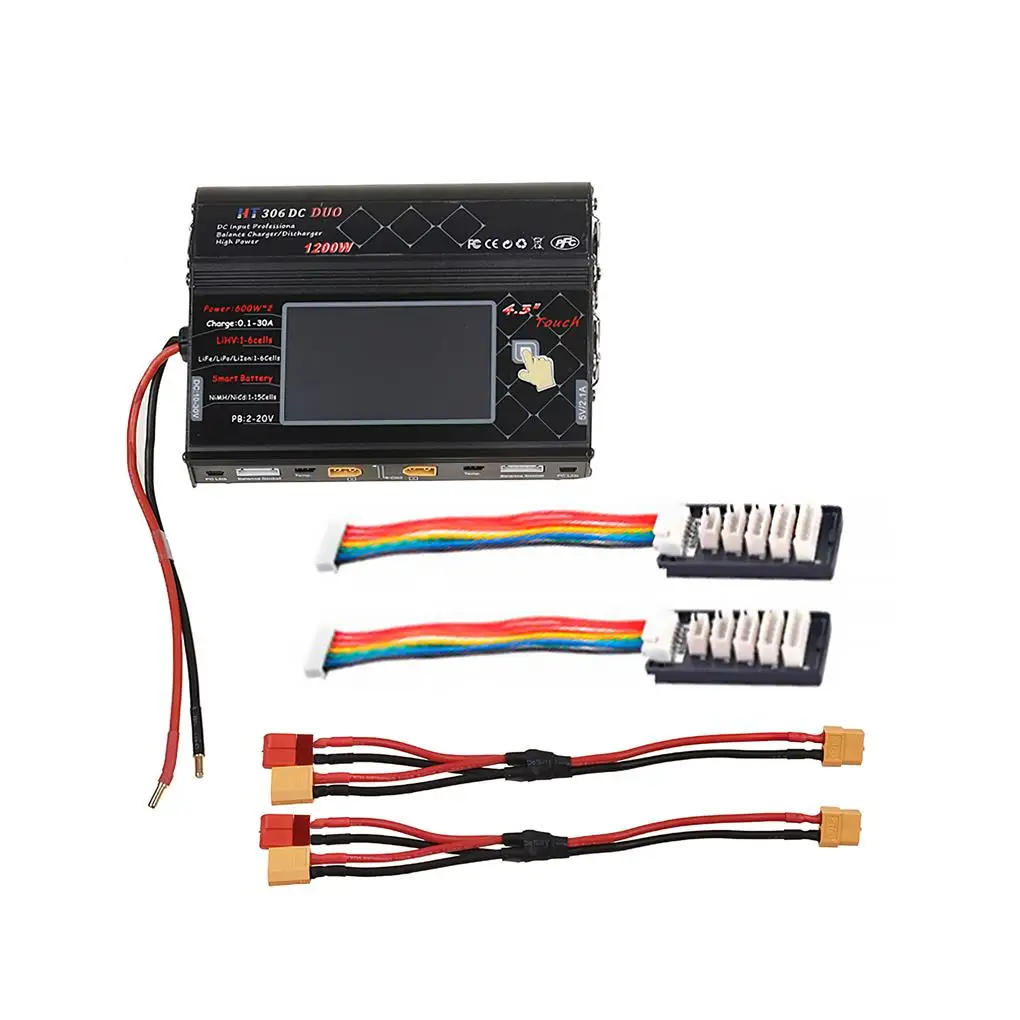 

HT306 Balance Charger 30a 1200w 5-27v Touching 4.3inch Colorful Screen Aluminum Model Airplane Charger