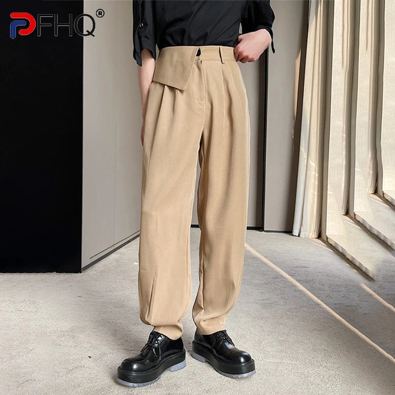 

PFHQ корейские стильные брюки высокого качества, прямые повседневные универсальные мешковатые элегантные мужские брюки, весенние трендовые складки 2023