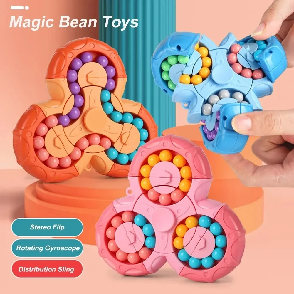 

Вращающаяся волшебная игрушка-кубик для пальцев, Детский пазл, креативная интерактивная игра, рельефные игрушки 5Y +