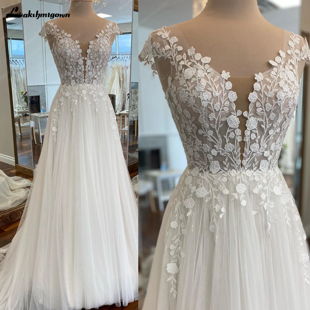 

Халат Lakshmigown, богемное свадебное пляжное платье для невесты, 2023 г., гражданское, ТРАПЕЦИЕВИДНОЕ, из белого тюля, с короткими рукавами