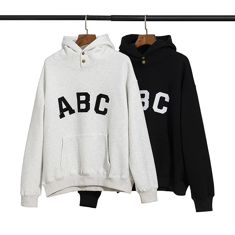 

Essentials 7th Collection ABC Print Hoodies Men Women Oversize Hoodie Sweatshirt High Quality Velvet Lining Pullover Hooded