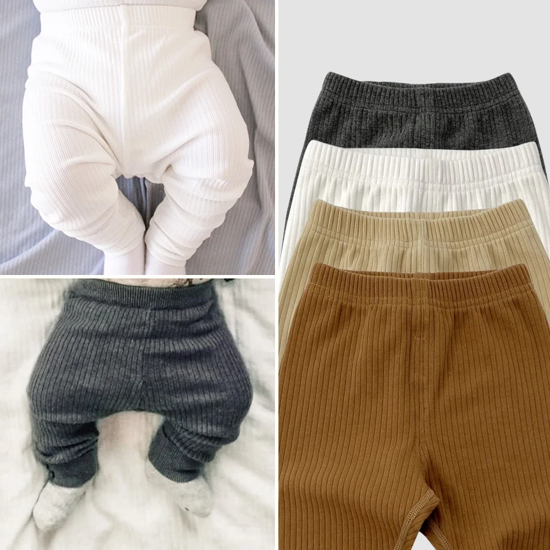 

AustinBella 2022 Boutique Unisex Baby Ribbed Long Pants Cotton Leggings Autumn Baby Clothes Baby Boy Trousers